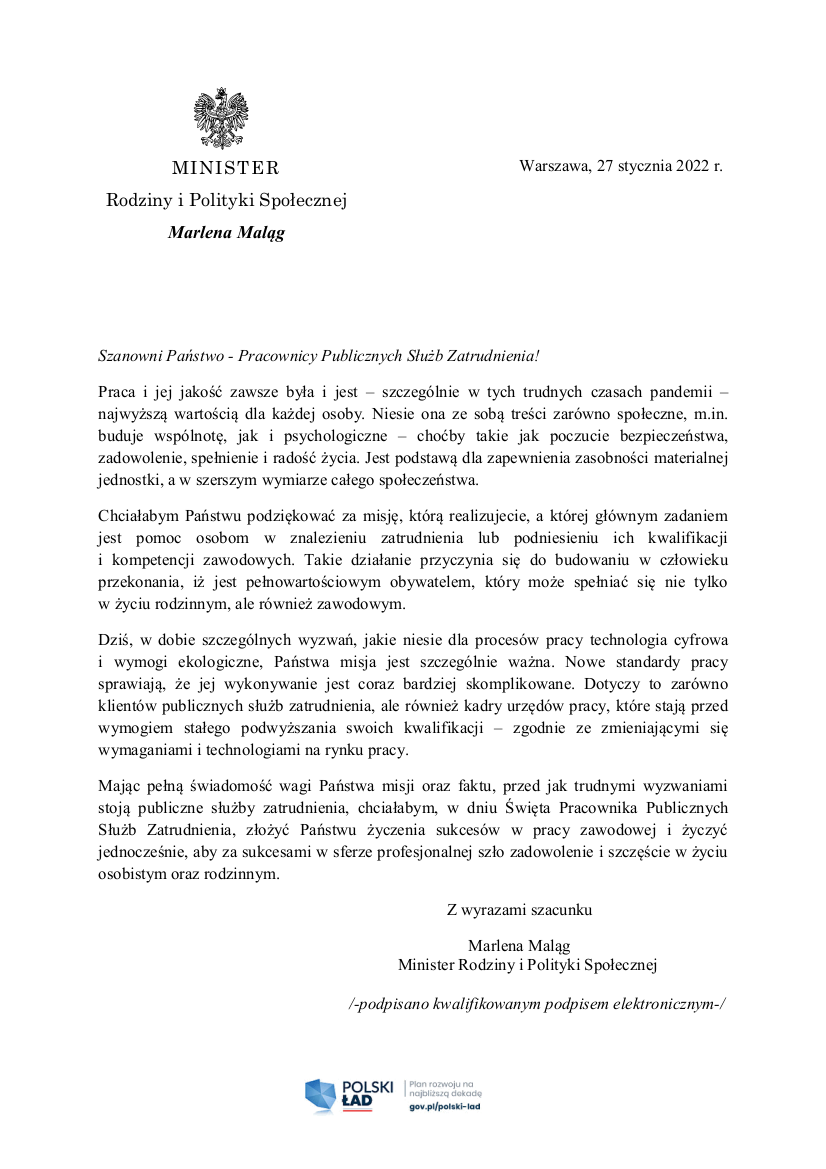 Życzenia Ministerstwo
